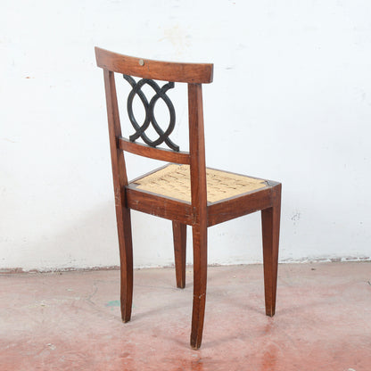 Sedia in stile 700 con seduta in rafia misure 46.5 x 44 x h 96 x h sed 48