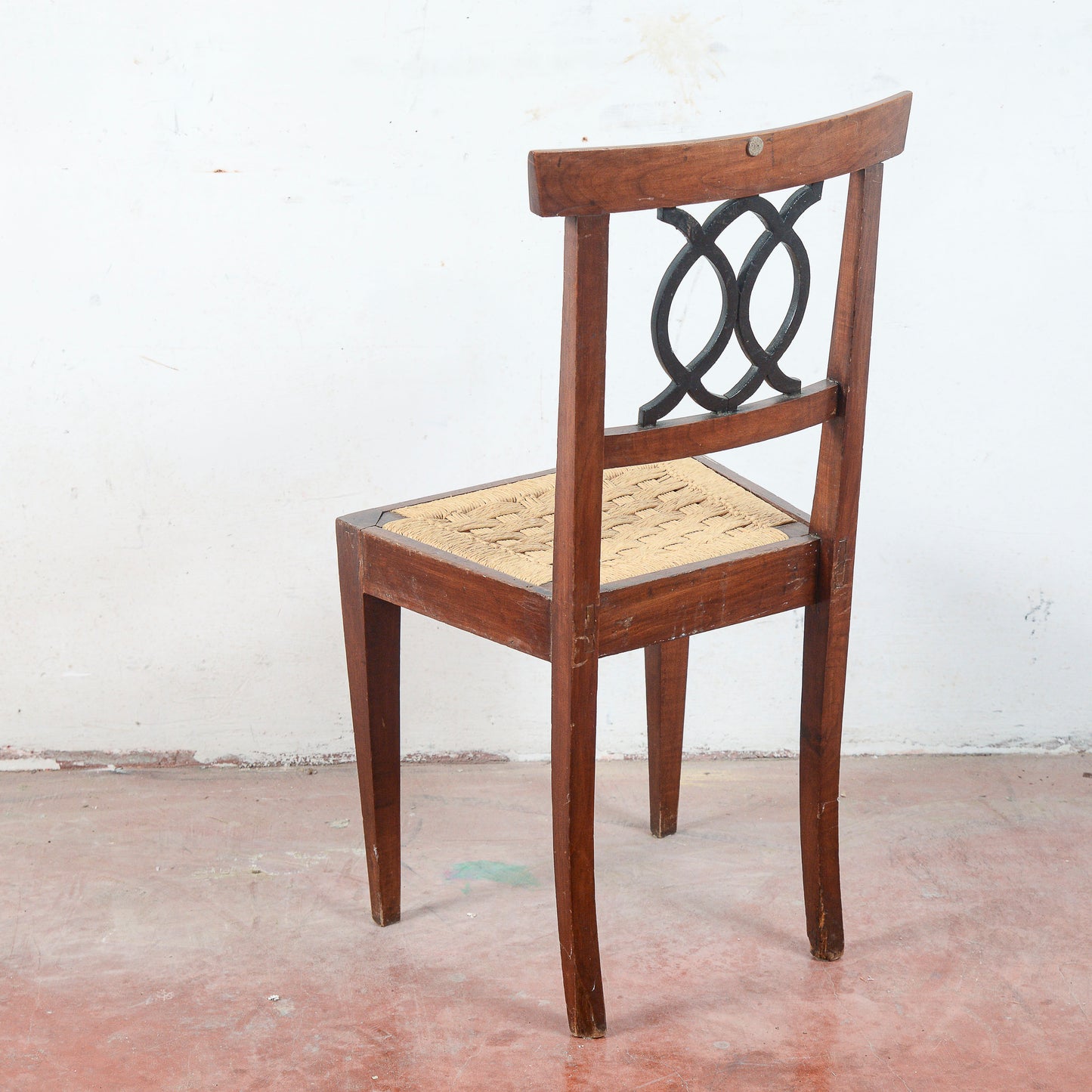 Sedia in stile 700 con seduta in rafia misure 46.5 x 44 x h 96 x h sed 48