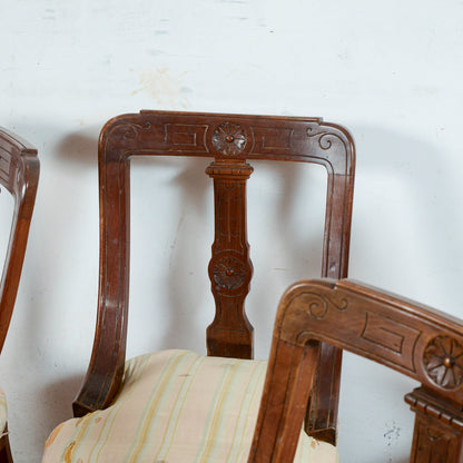 Set 5 sedie poltroncine  intagliate