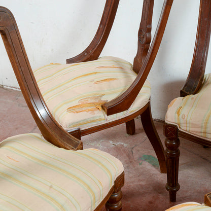 Set 5 sedie poltroncine  intagliate
