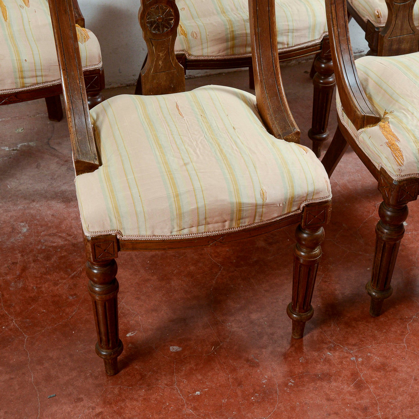 Set 5 sedie poltroncine  intagliate