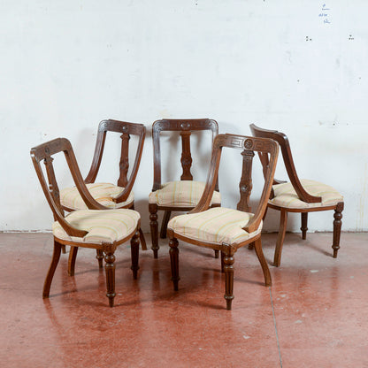 Set 5 sedie poltroncine  intagliate