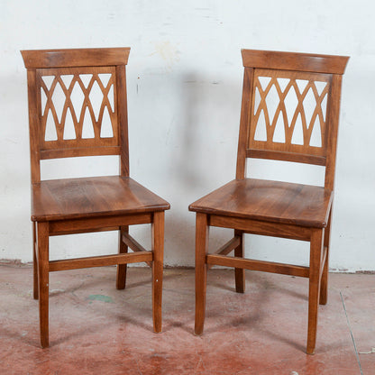 Coppia sedie vintage in legno massello
