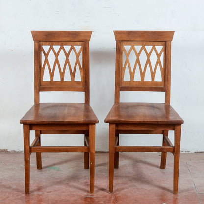 Coppia sedie vintage in legno massello
