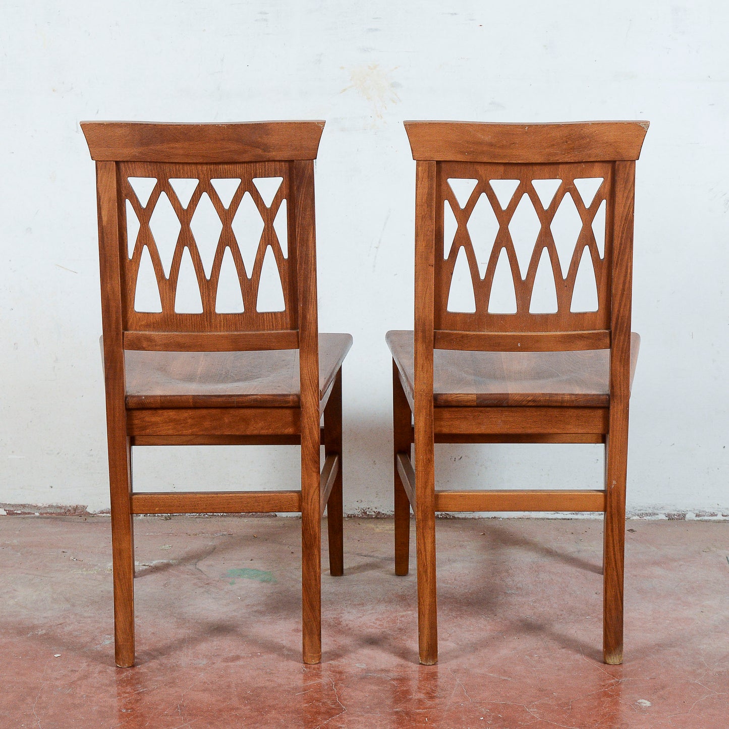 Coppia sedie vintage in legno massello
