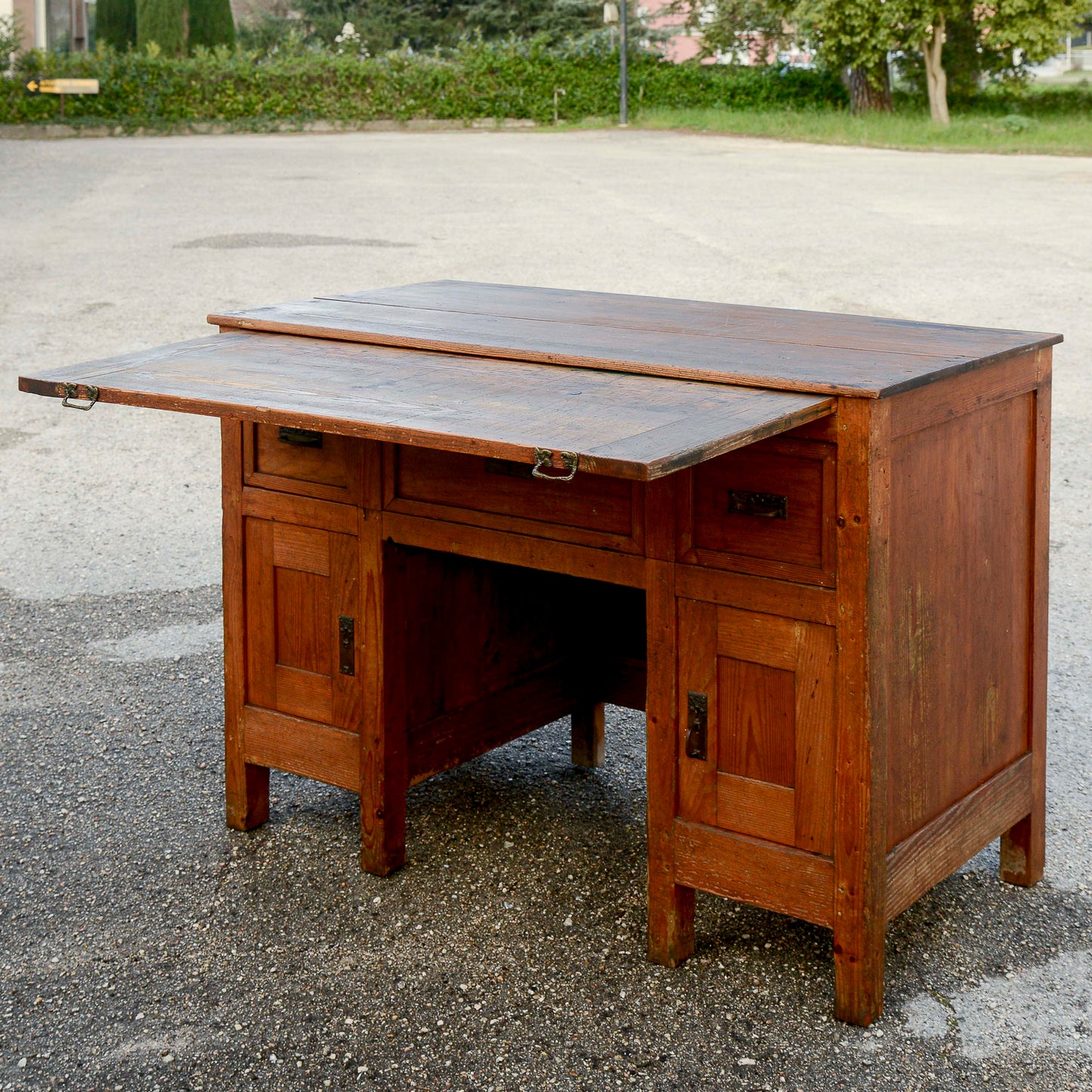 Scrivania scrittoio liberty con piano estraibile e cassetti