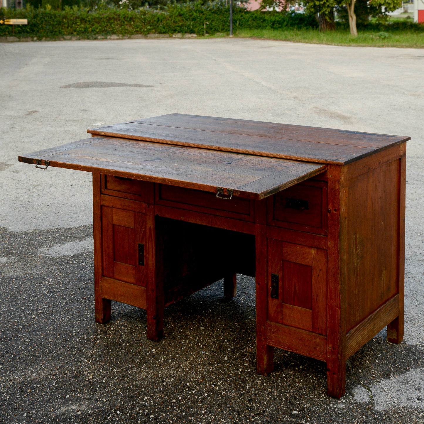 Scrivania scrittoio liberty con piano estraibile e cassetti