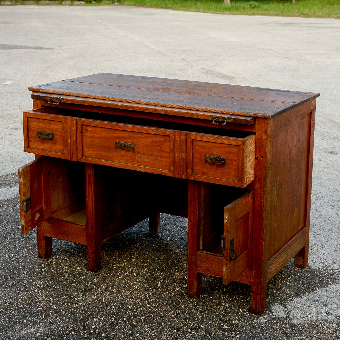 Scrivania scrittoio liberty con piano estraibile e cassetti