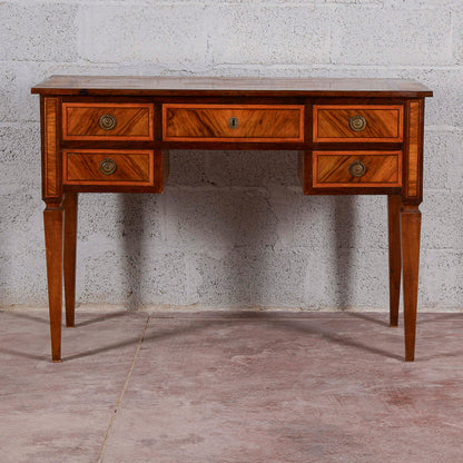 Scrivania cassetti intarsi epoca stile 700