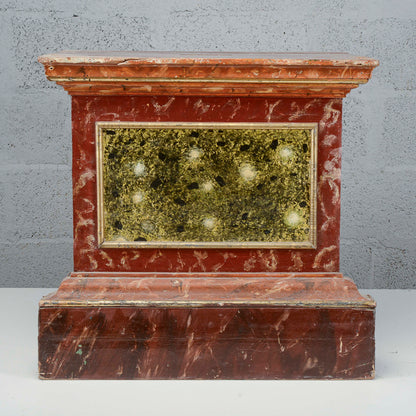 Sgabello laccato base rosso e verde epoca XVIII secolo