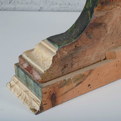 Piedistallo base legno laccata finto marmo bianco verde XVIII secolo