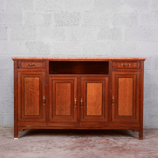 Credenza 4 ante e vano a giorno piano marmo