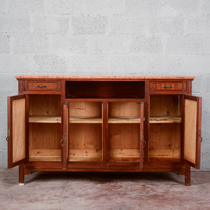 Credenza 4 ante e vano a giorno piano marmo
