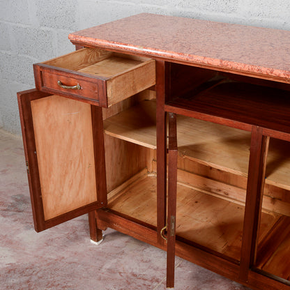 Credenza 4 ante e vano a giorno piano marmo