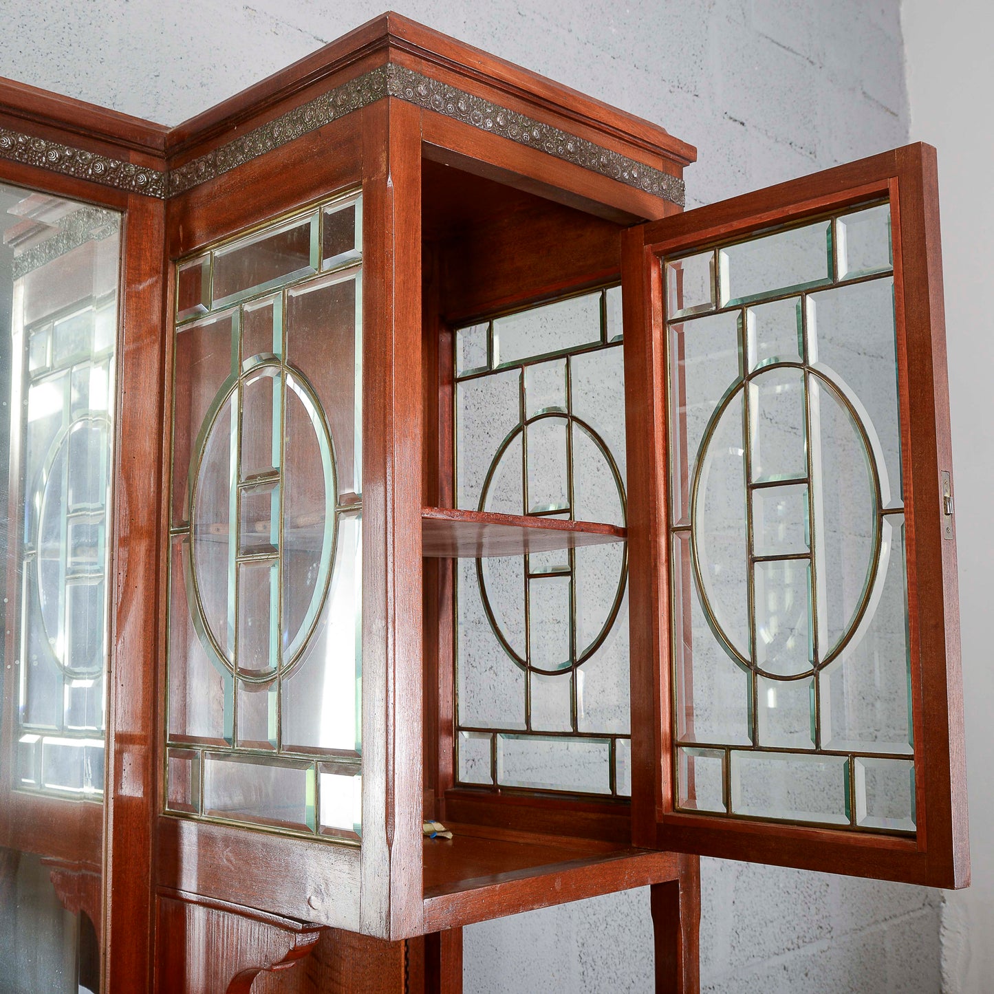 Credenza a 2 corpi con specchio e 2 cassetti