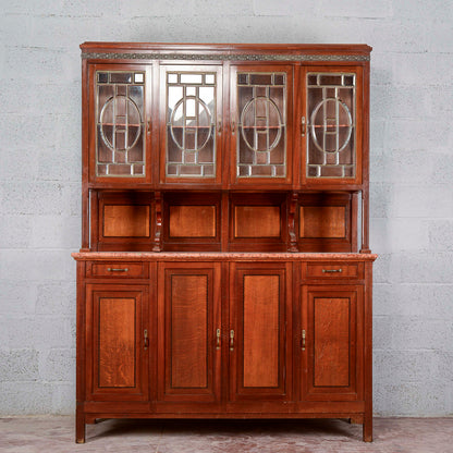 Credenza due corpi con vetrina e  4 ante