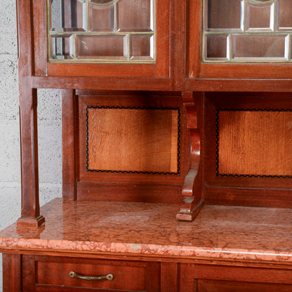 Credenza due corpi con vetrina e  4 ante