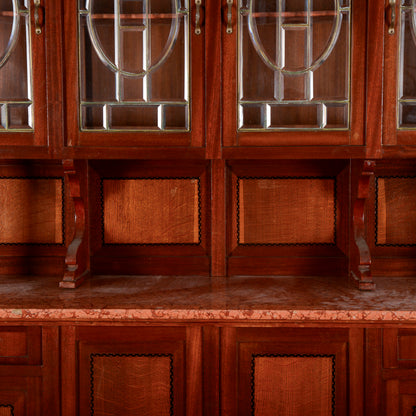 Credenza due corpi con vetrina e  4 ante