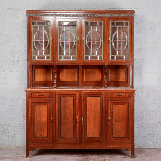 Credenza due corpi con vetrina e  4 ante
