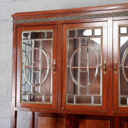 Credenza due corpi con vetrina e  4 ante