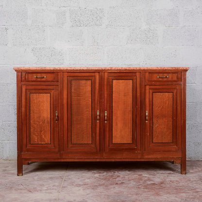Credenza 4 ante 2 cassetti piano in marmo