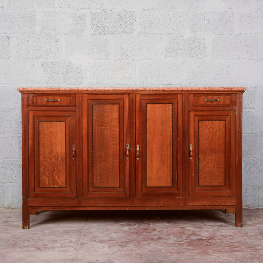 Credenza 4 ante 2 cassetti piano in marmo
