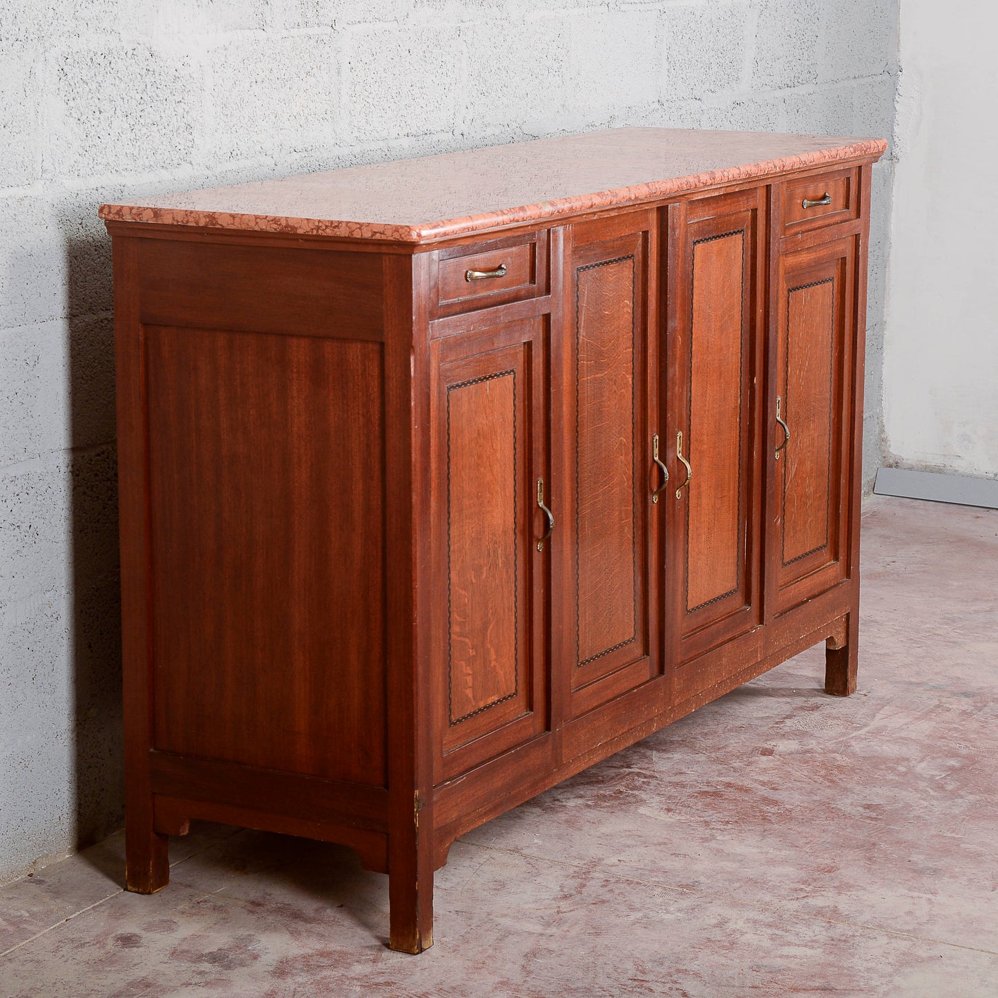 Credenza 4 ante 2 cassetti piano in marmo
