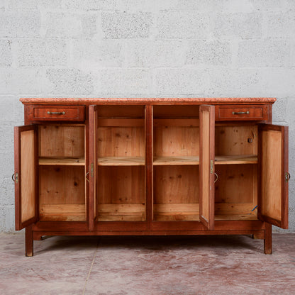 Credenza 4 ante 2 cassetti piano in marmo