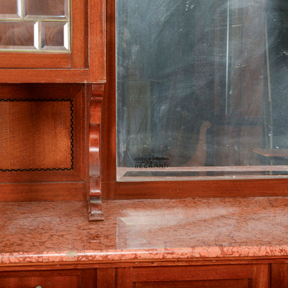 Credenza a 2 corpi con specchio e 2 cassetti