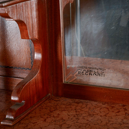 Credenza a 2 corpi con specchio e 2 cassetti