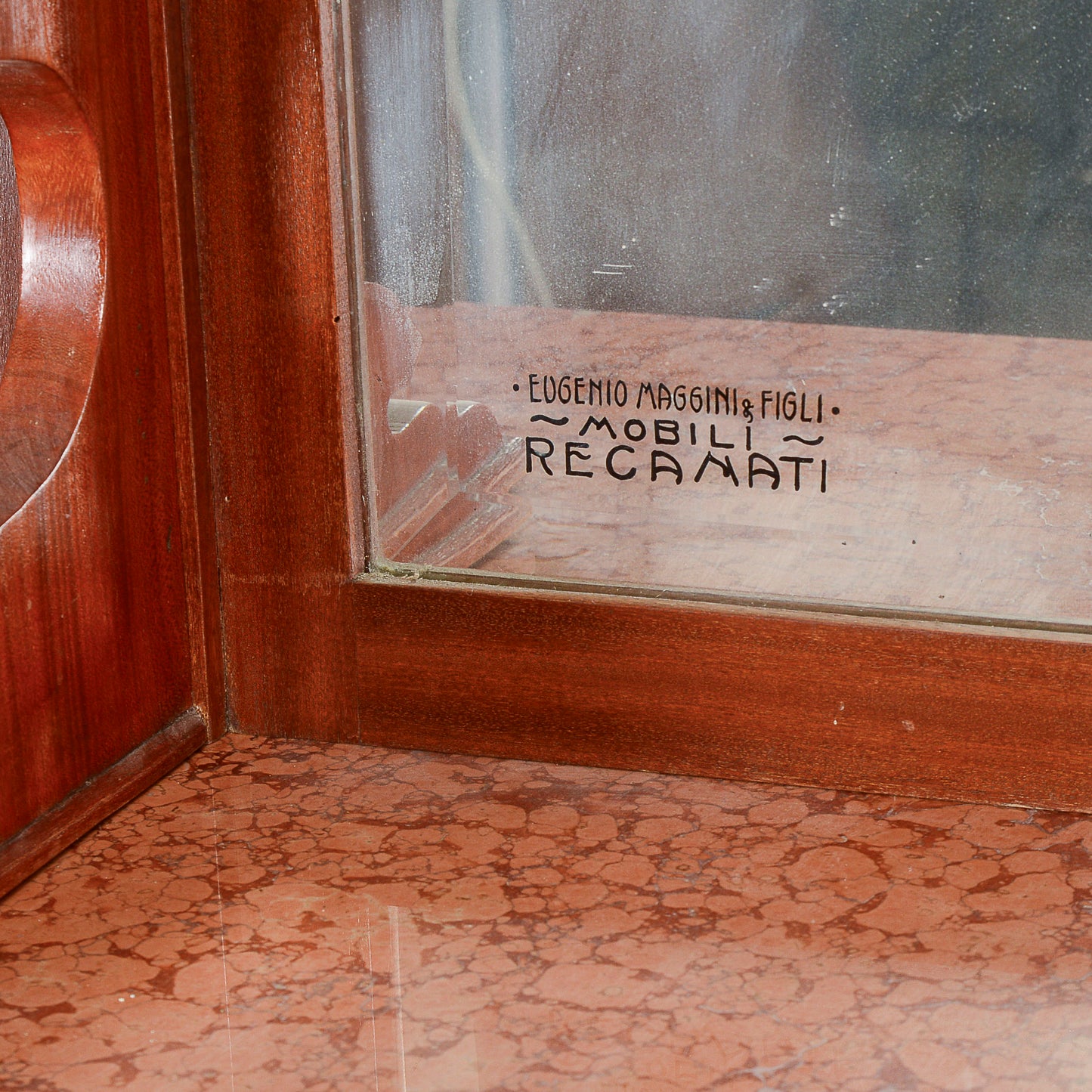 Credenza a 2 corpi con specchio e 2 cassetti