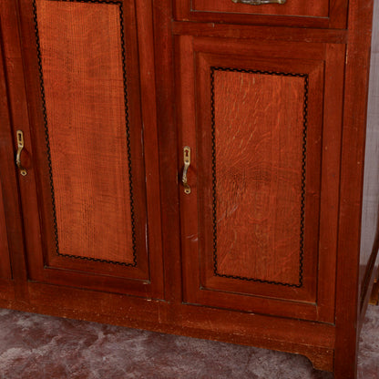 Credenza a 2 corpi con specchio e 2 cassetti