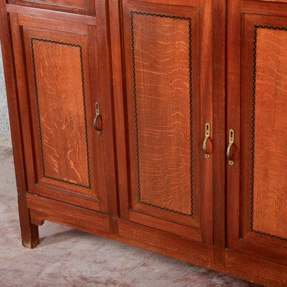 Credenza a 2 corpi con specchio e 2 cassetti