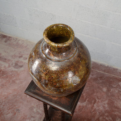 Rustica anfora giara terracotta smaltata Italia inizio XX secolo