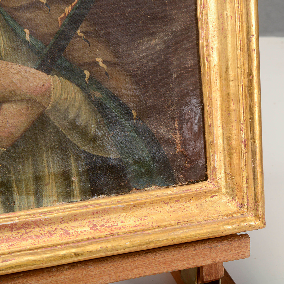 Antico quadro dipinto di Santo olio su tela Italia secolo XVIII
