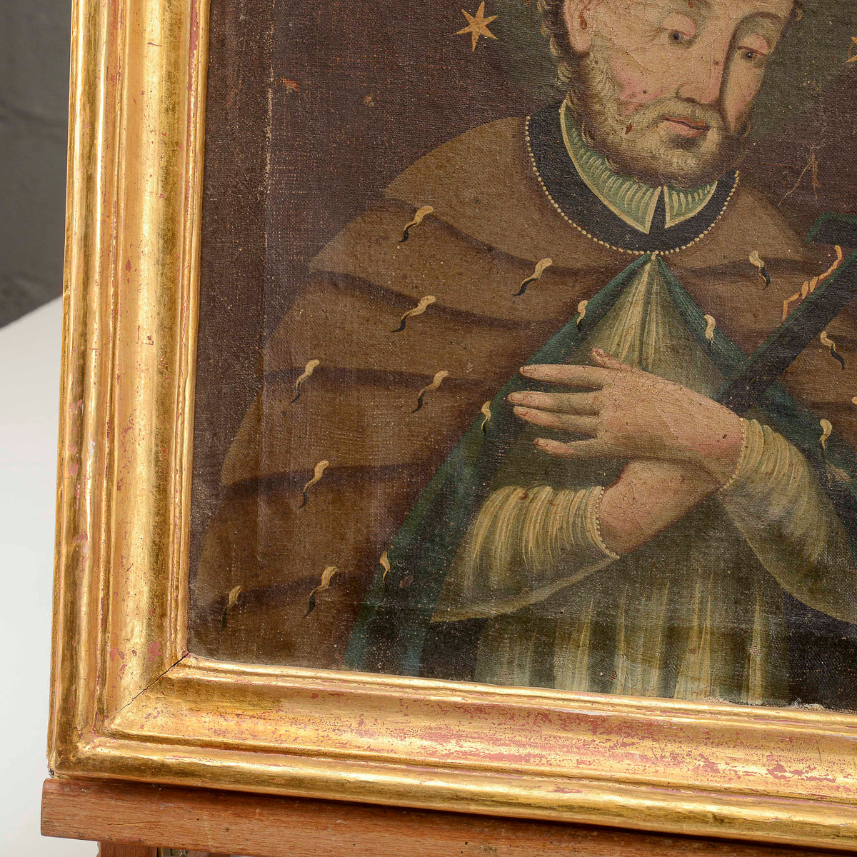 Antico quadro dipinto di Santo olio su tela Italia secolo XVIII