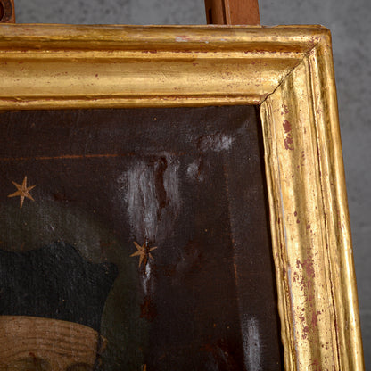 Antico quadro dipinto di Santo olio su tela Italia secolo XVIII