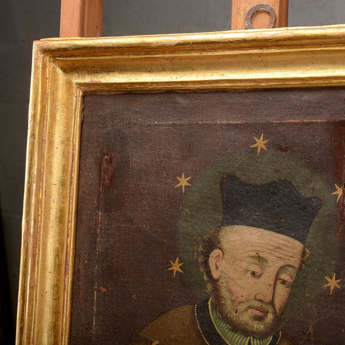 Antico quadro dipinto di Santo olio su tela Italia secolo XVIII