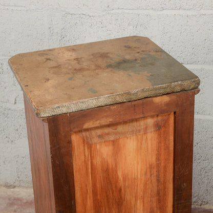Coppia comodini in abete con piano in marmo epoca XIX secolo