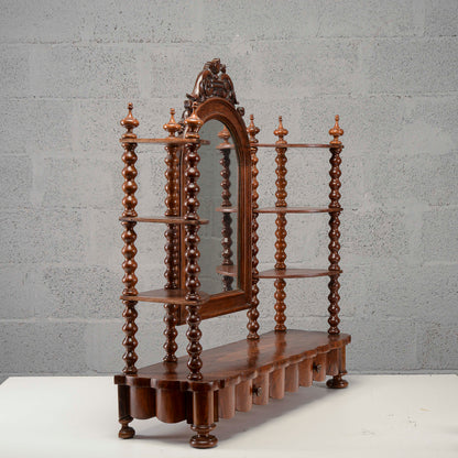 Etagere toletta mensoline piani e colonne tornite con specchio basculante