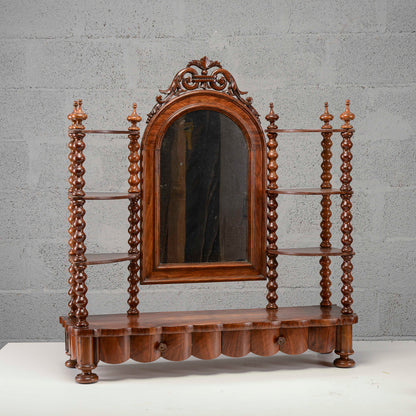 Etagere toletta mensoline piani e colonne tornite con specchio basculante