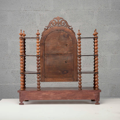 Etagere toletta mensoline piani e colonne tornite con specchio basculante