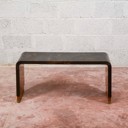 Panca in legno ebanizzato colore nero art deco