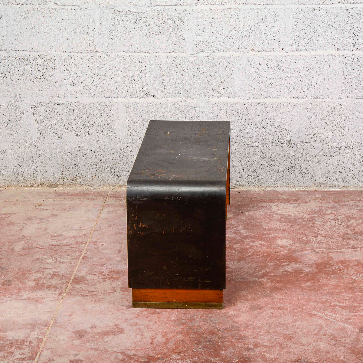 Panca in legno ebanizzato colore nero art deco