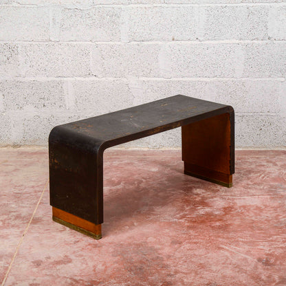 Panca in legno ebanizzato colore nero art deco