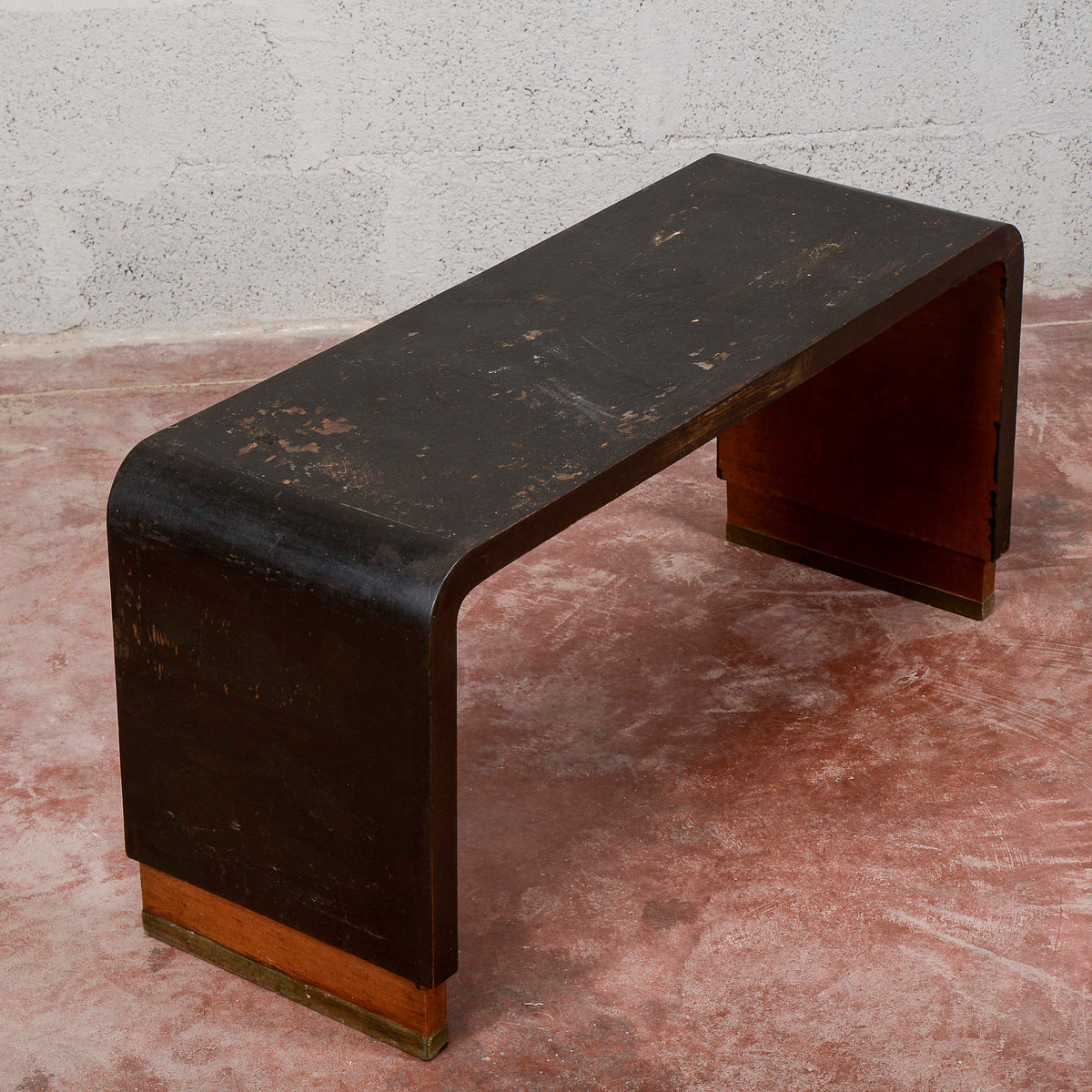 Panca in legno ebanizzato colore nero art deco
