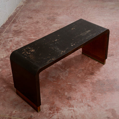 Panca in legno ebanizzato colore nero art deco