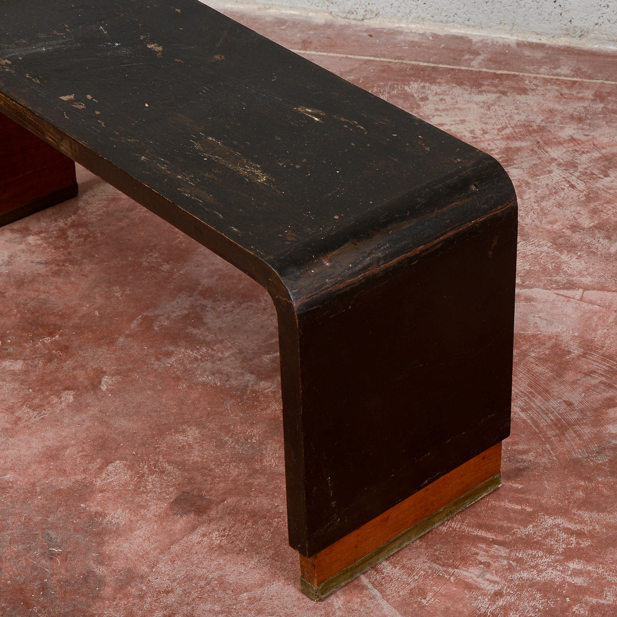 Panca in legno ebanizzato colore nero art deco