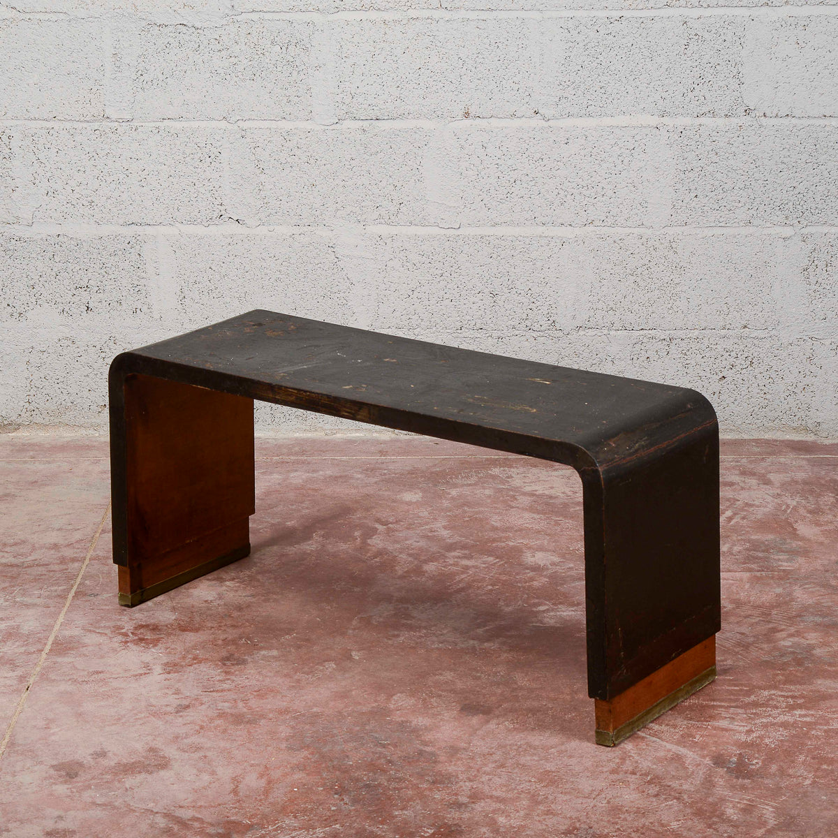 Panca in legno ebanizzato colore nero art deco
