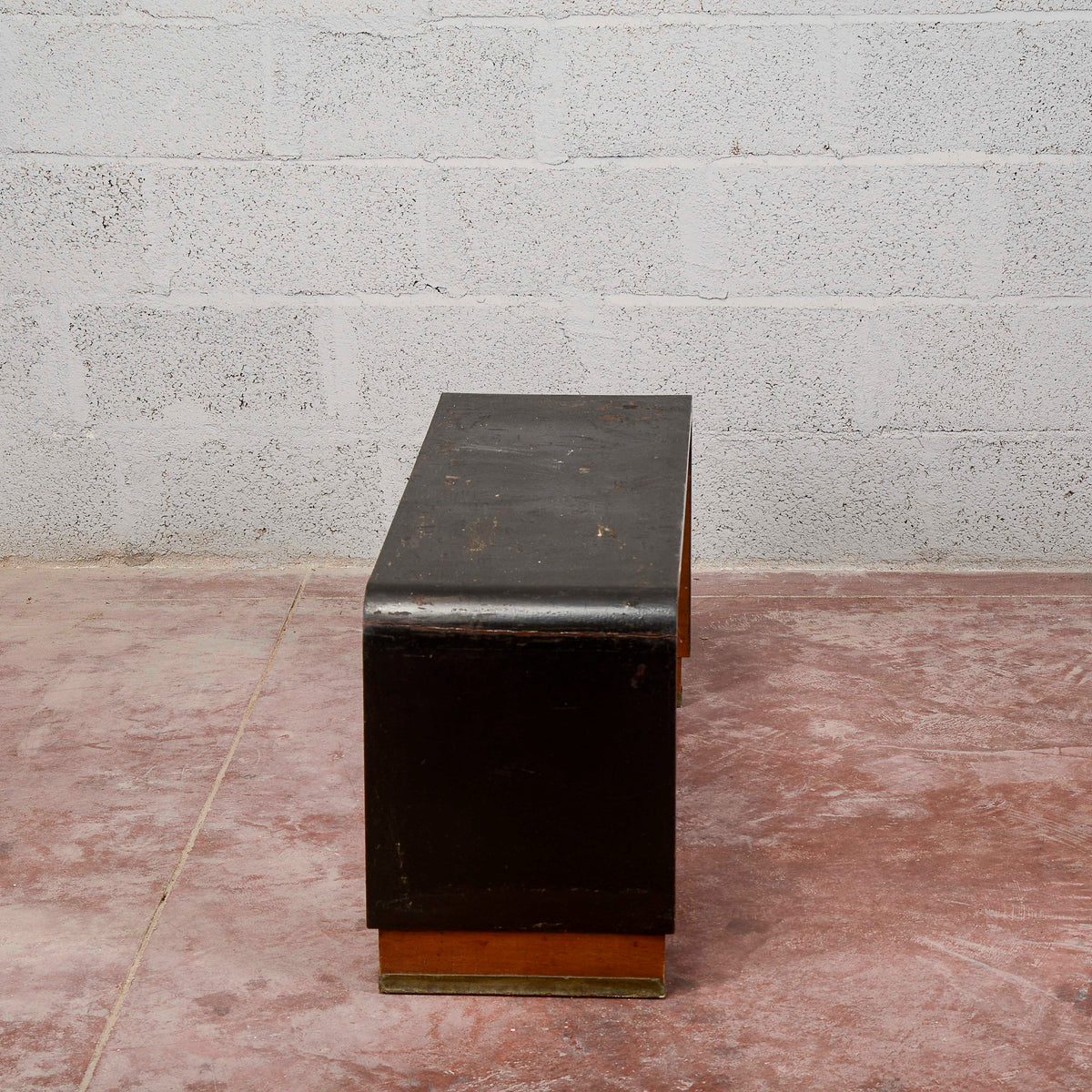 Panca in legno ebanizzato colore nero art deco